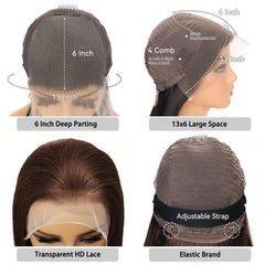 Aoque 200-density brown human hair wig provides fullness for dramatic looks