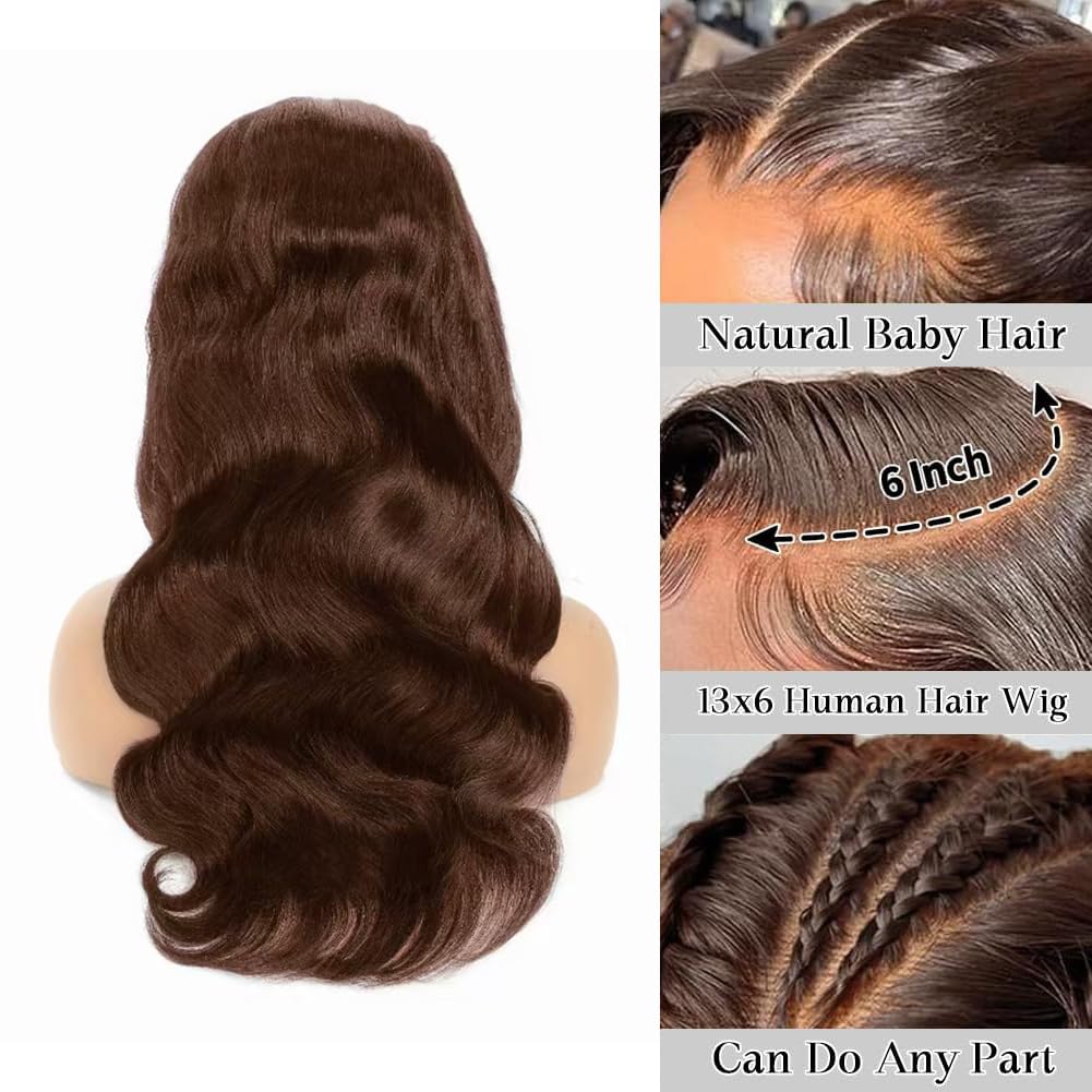 Aoque HD transparent lace 13x6 brown front creates invisible hairline for confident photos