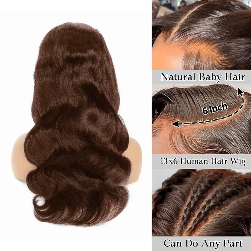 Aoque HD transparent lace 13x6 brown front creates invisible hairline for confident photos