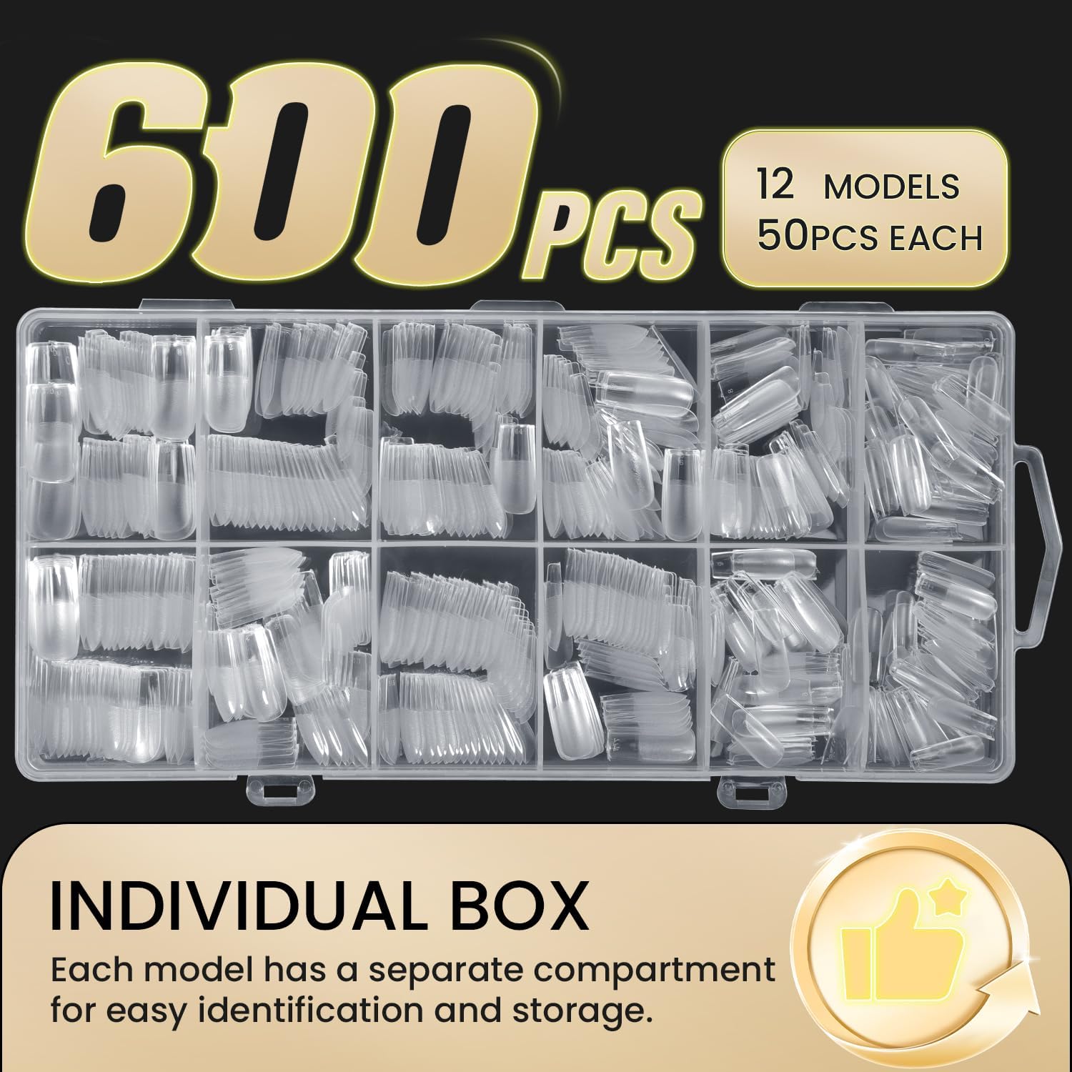 AORAEM gift-ready square nail tips ideal as a thoughtful present.