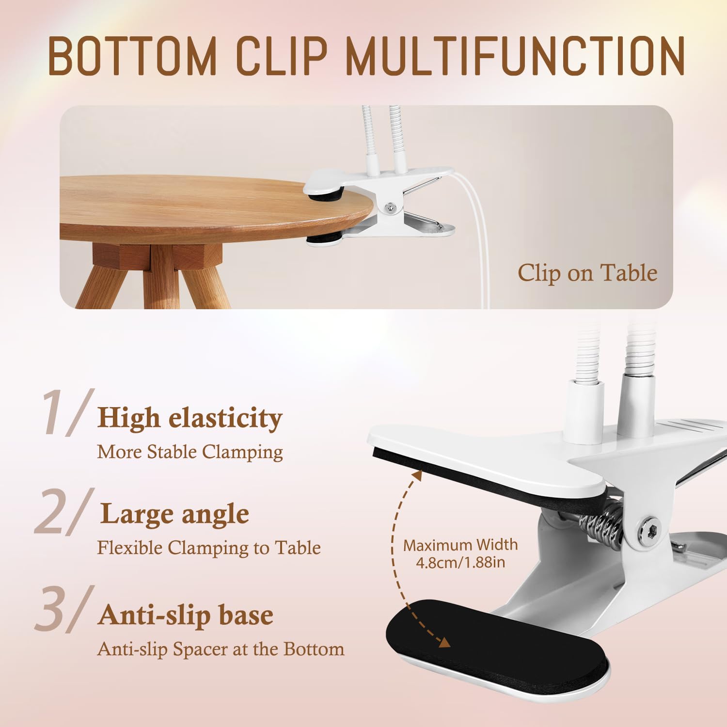 AORAEM gooseneck aluminum lamp offers flexible setup for desk or bedside.
