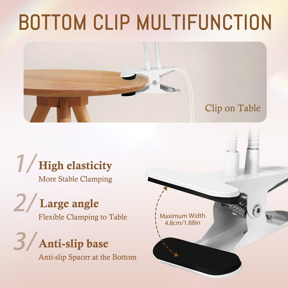 AORAEM gooseneck aluminum lamp offers flexible setup for desk or bedside.