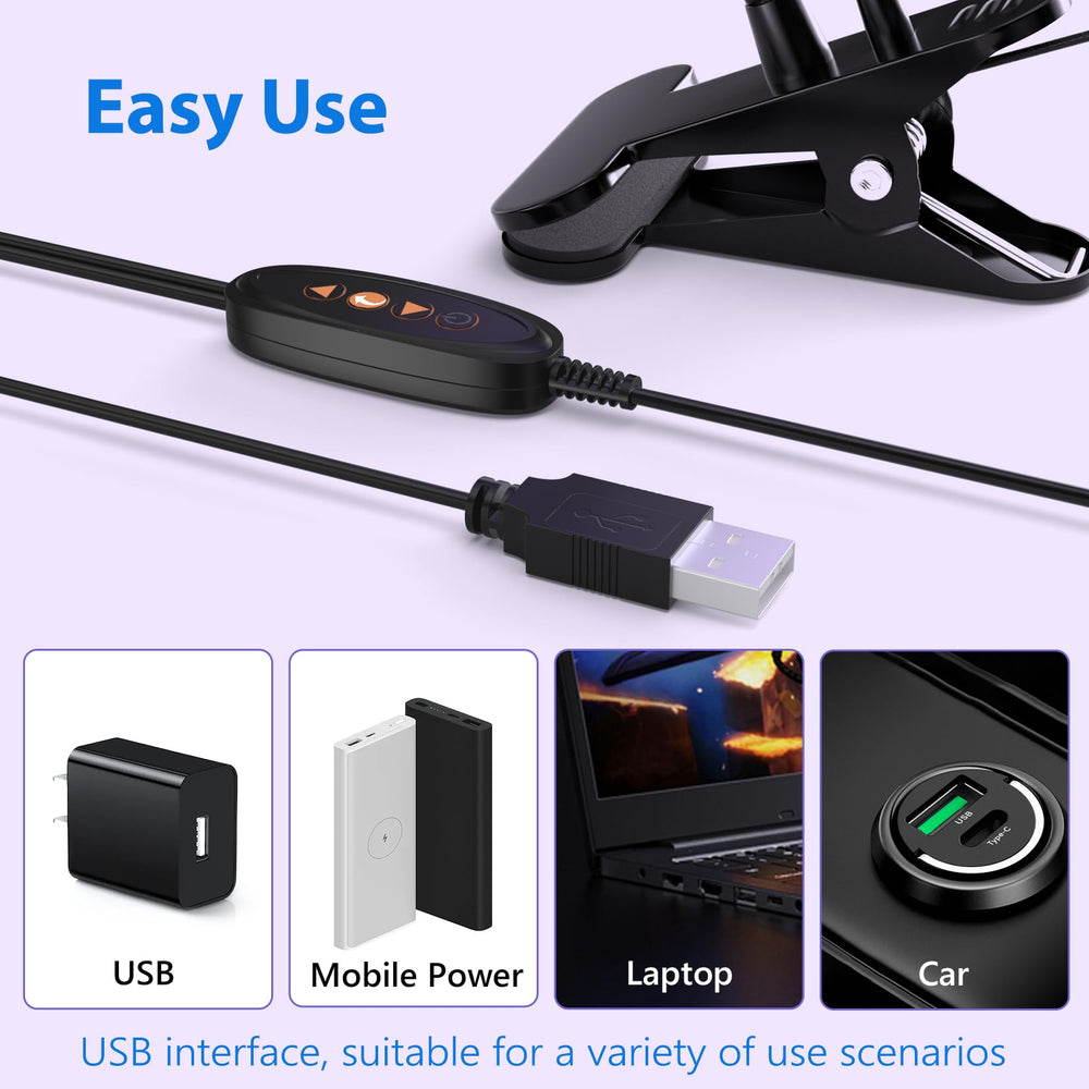 AORAEM USB-powered lamp compatible with computer or power bank.