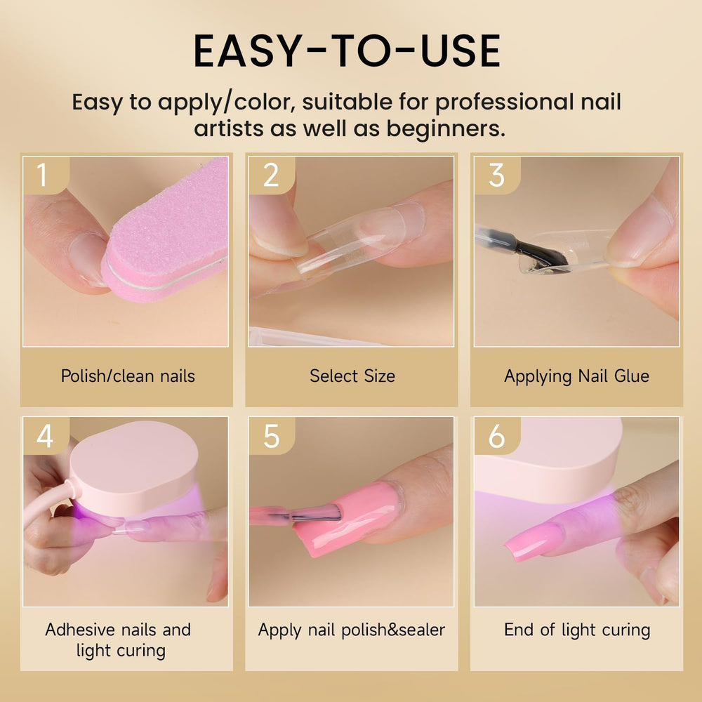 AORAEM nail tips 12 sizes set outlines fit for precise sizing in DIY.