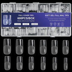 AORAEM square nail tips box cover, organized storage for easy DIY nail projects.