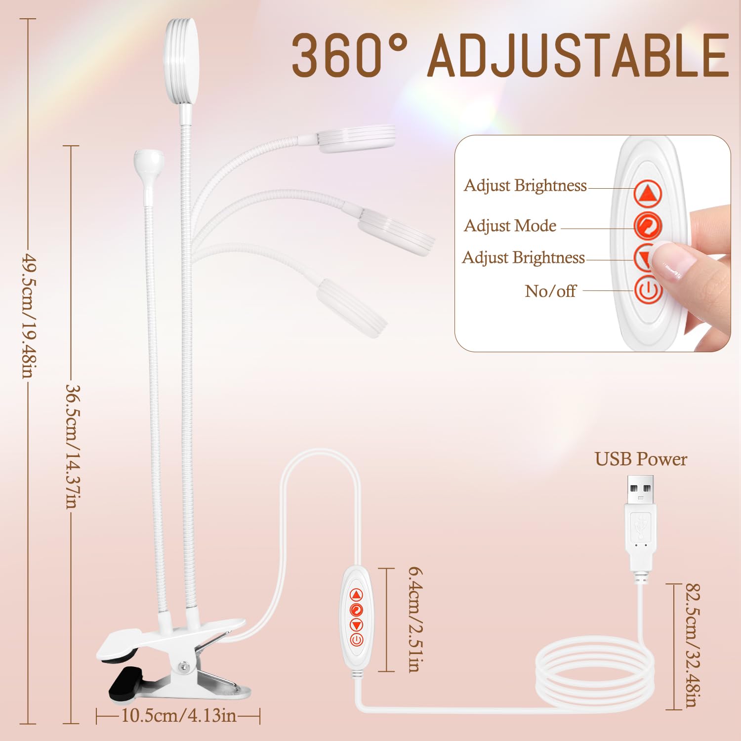 AORAEM USB-powered nail lamp with low power consumption.