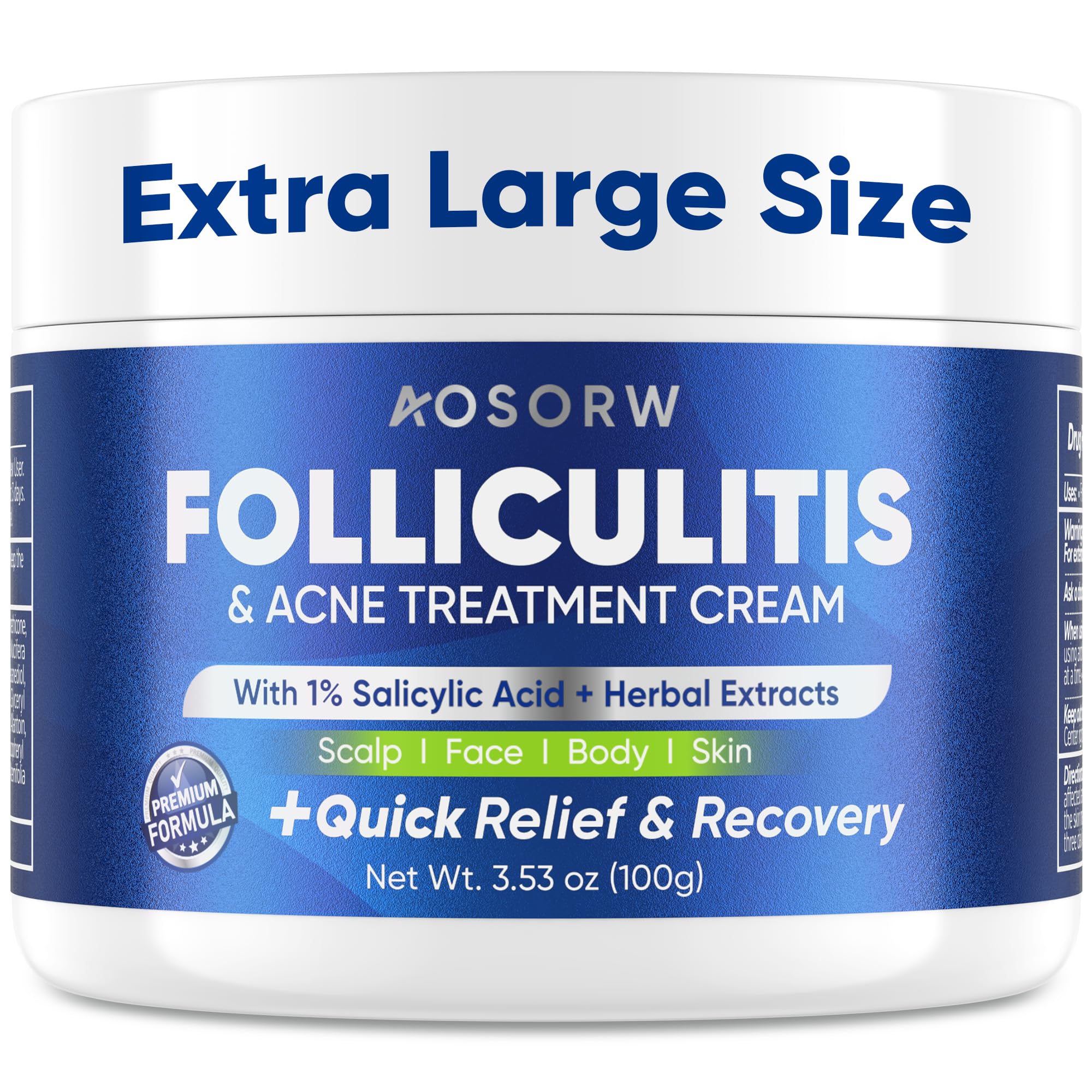 AOSORW Folliculitis Cream scalp application showing soothing relief for irritated skin