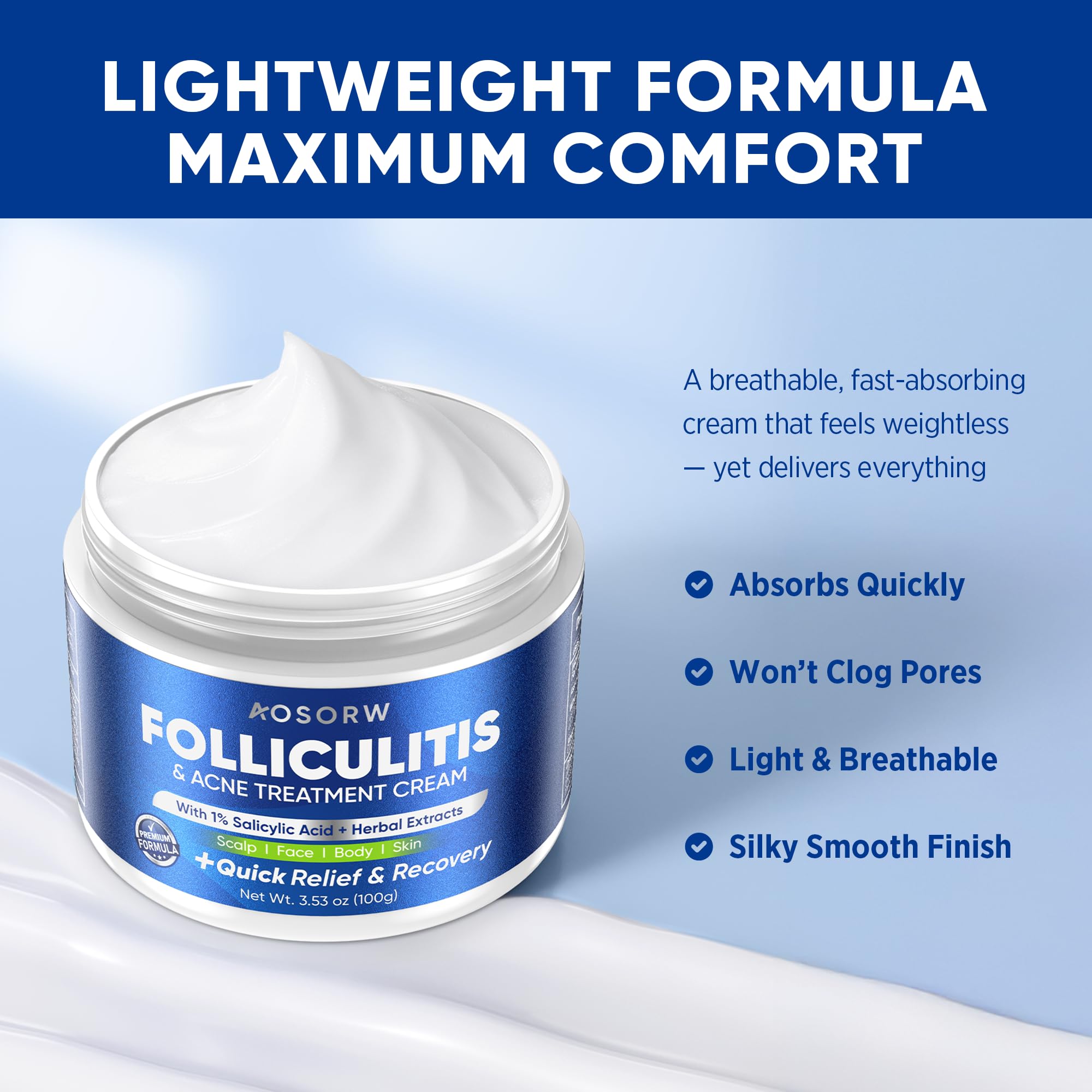 AOSORW Folliculitis Cream with Sophora extract nourishes pores