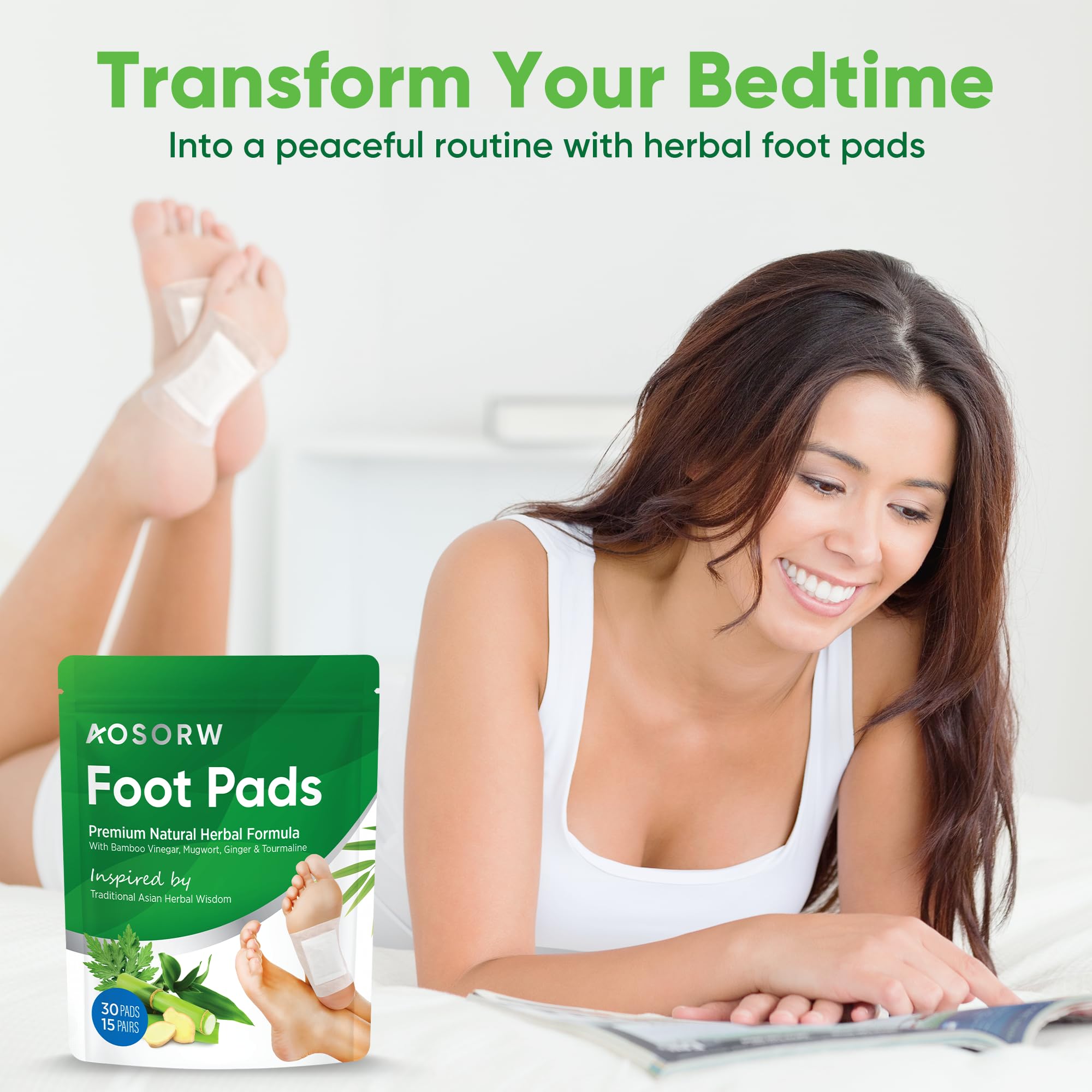 AOSORW arch application scene highlights simple peel-and-stick comfort for all-night wear