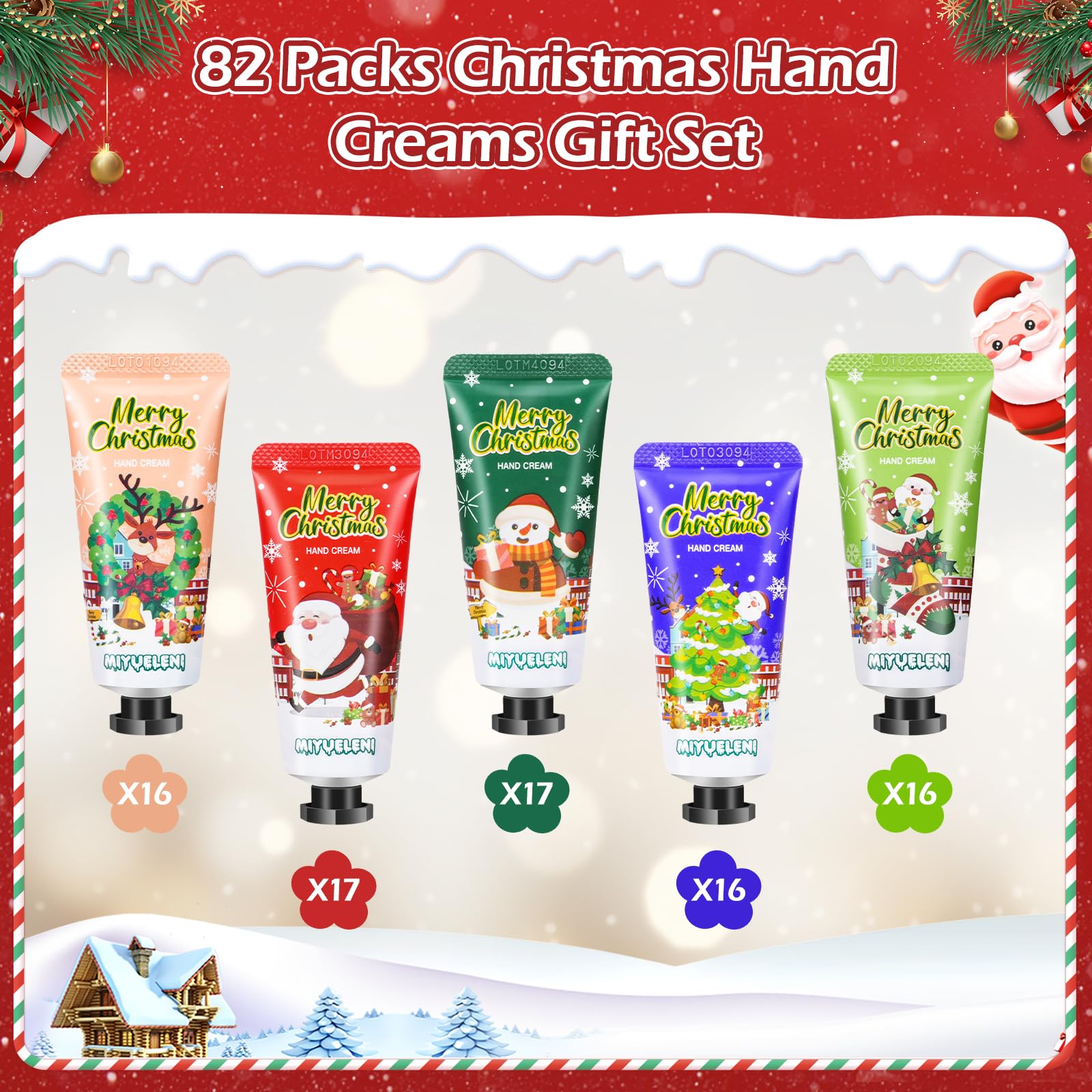 Aottom Christmas snowman pattern hand cream pack showcases non-greasy hydration