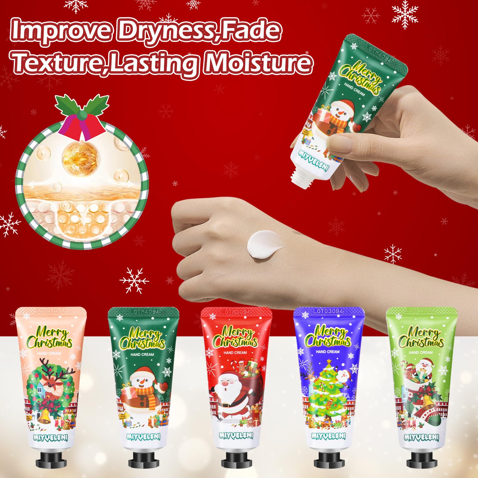 Aottom Christmas tree pattern hand lotion bottle highlights travel-friendly size