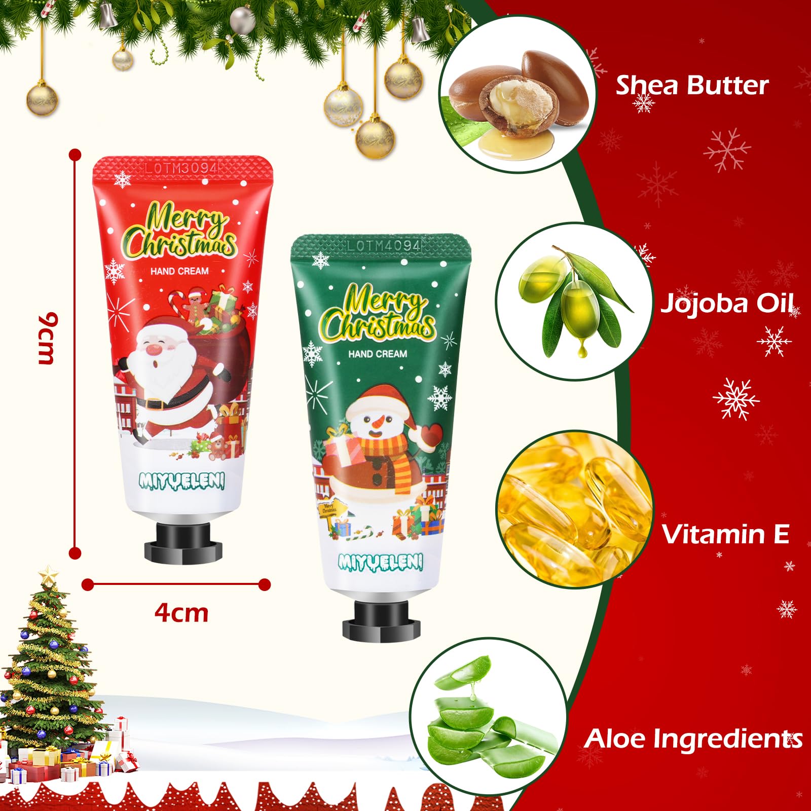 Aottom holiday stockings design hand cream pack illustrates festive gifting
