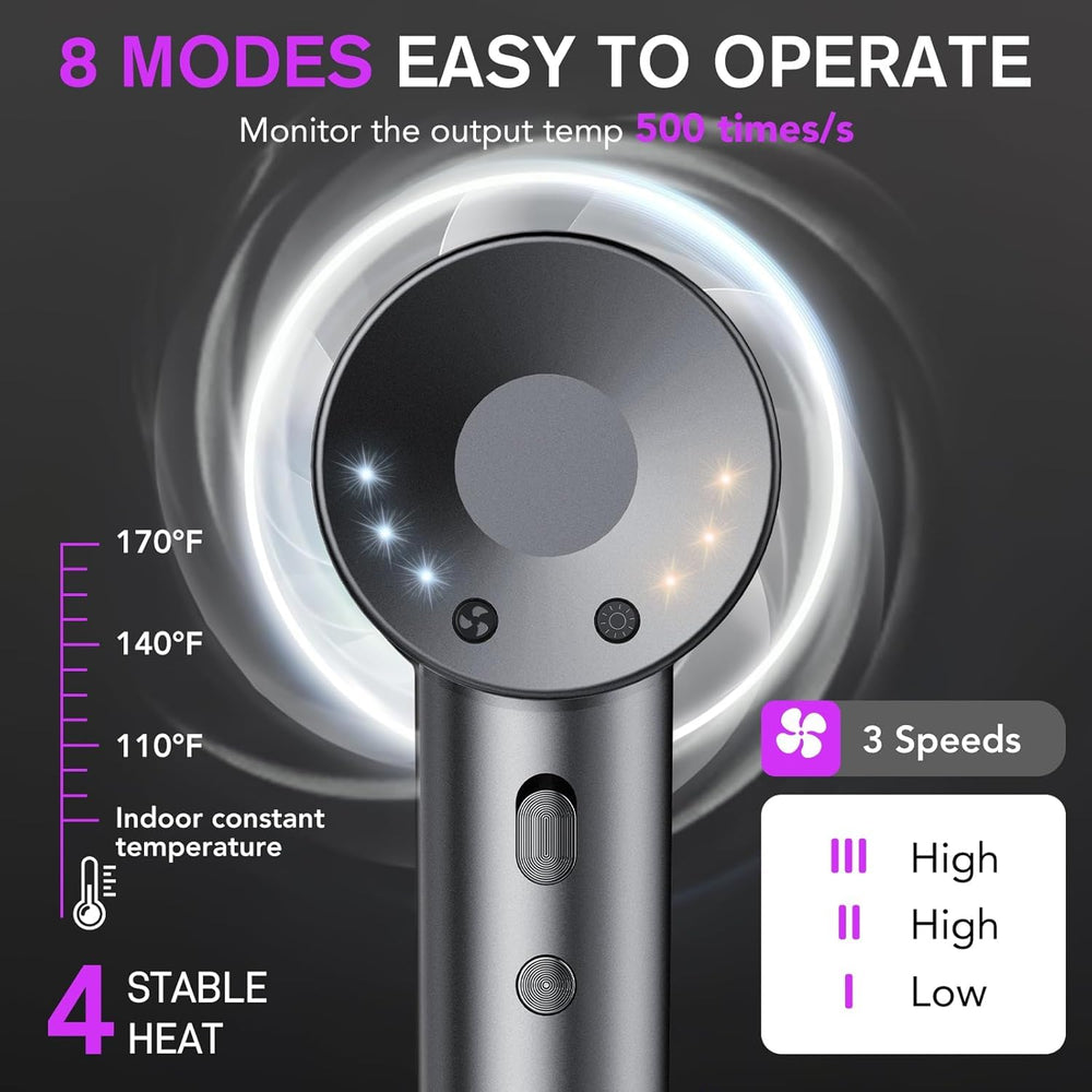 Aowoka hair dryer travel-ready with diffuser for on-the-go styling
