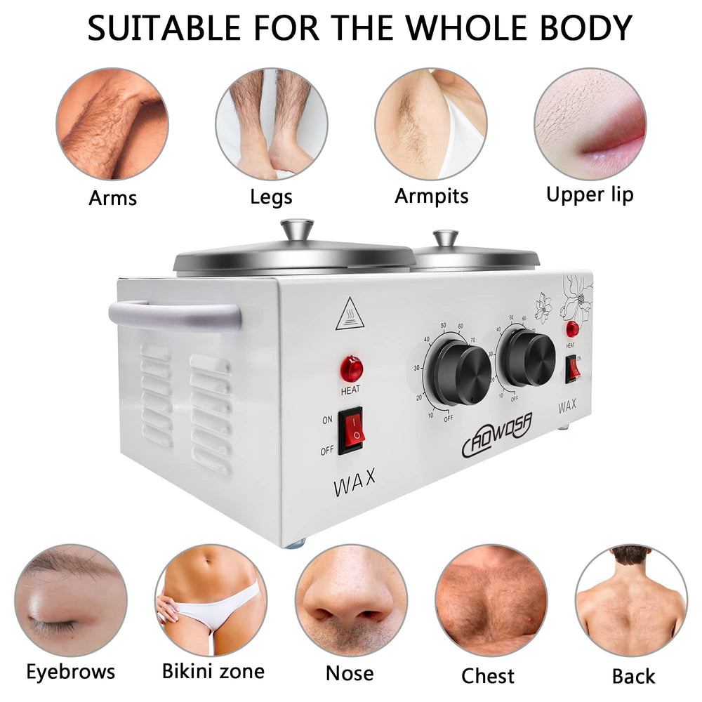 AOWOSA Double Wax Warmer stainless steel body for durability