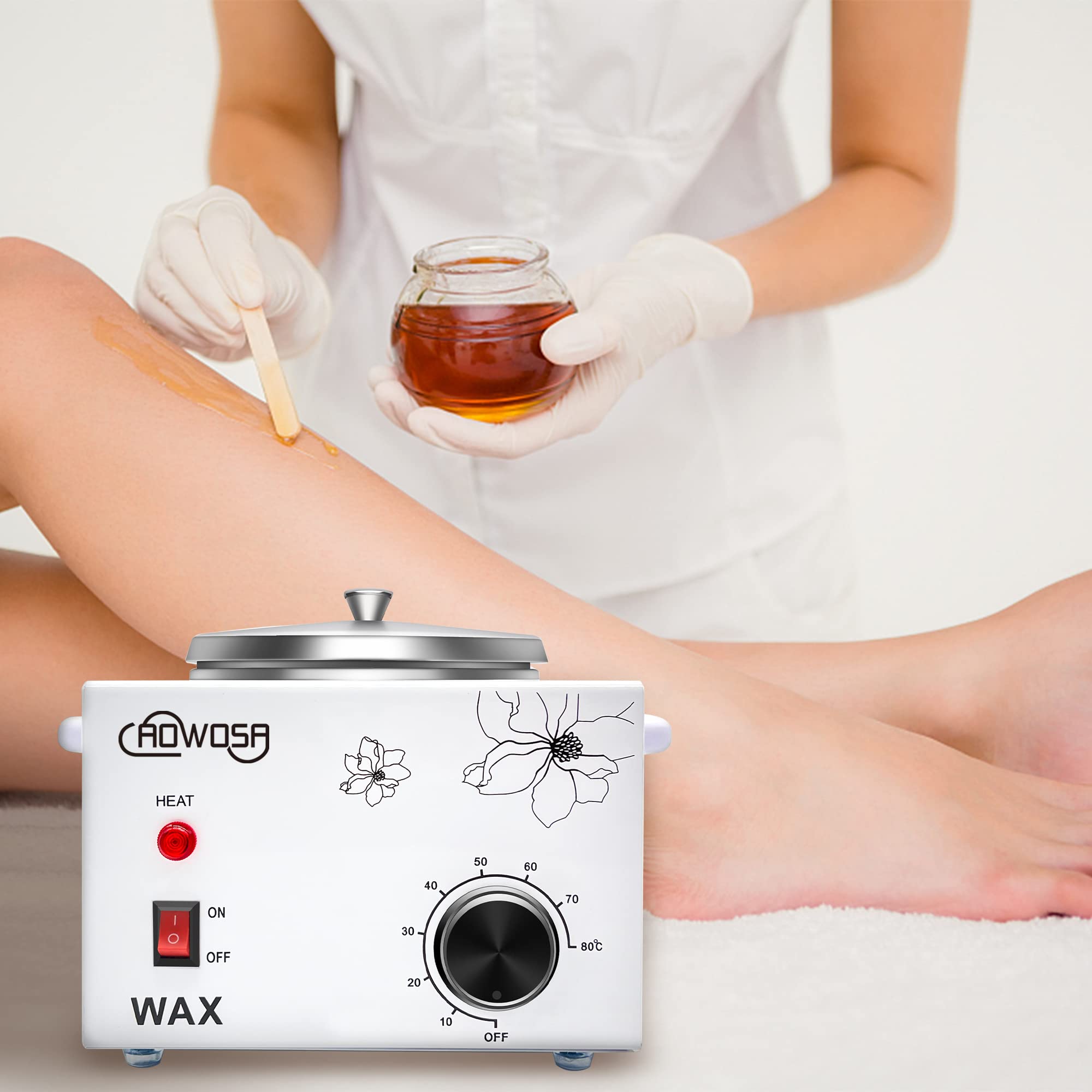 AOWOSA wax warmer in action suits spa and salon waxing routines.