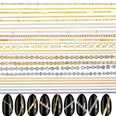 AOZUO nail chains in four colors add versatile shimmer to nails.