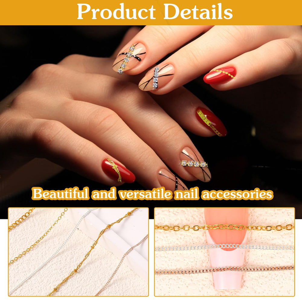 AOZUO 3D metal nail decor adds texture and professional-looking nail art.