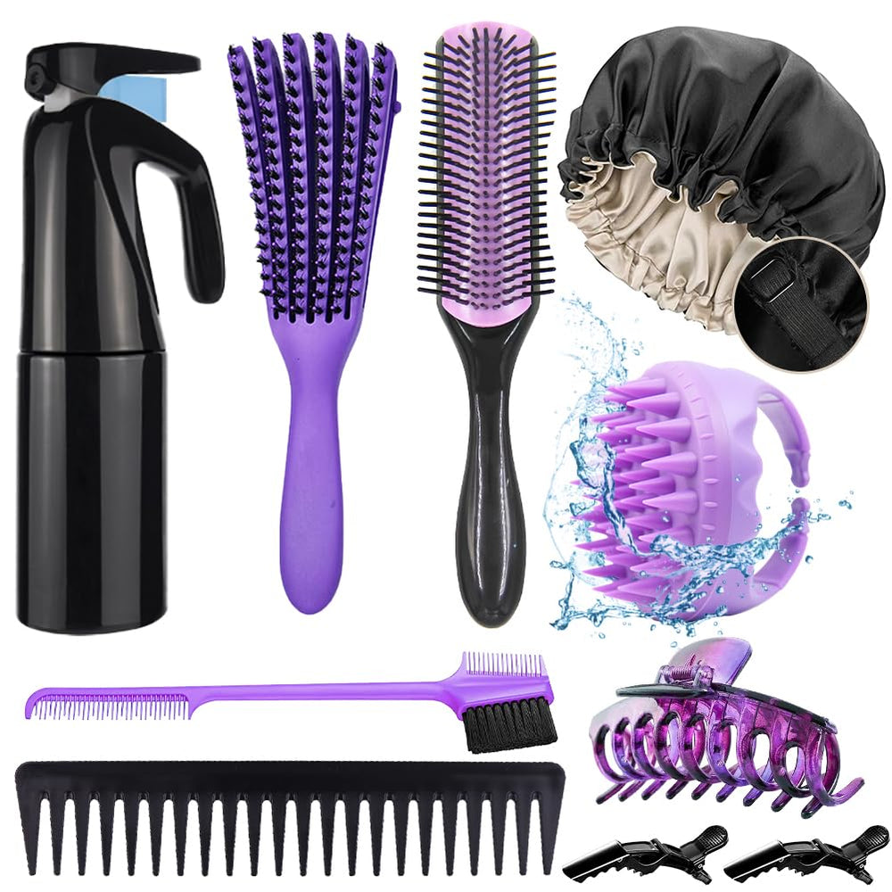 Aozzy 10pcs detangling brush set pack helps streamline wash days.