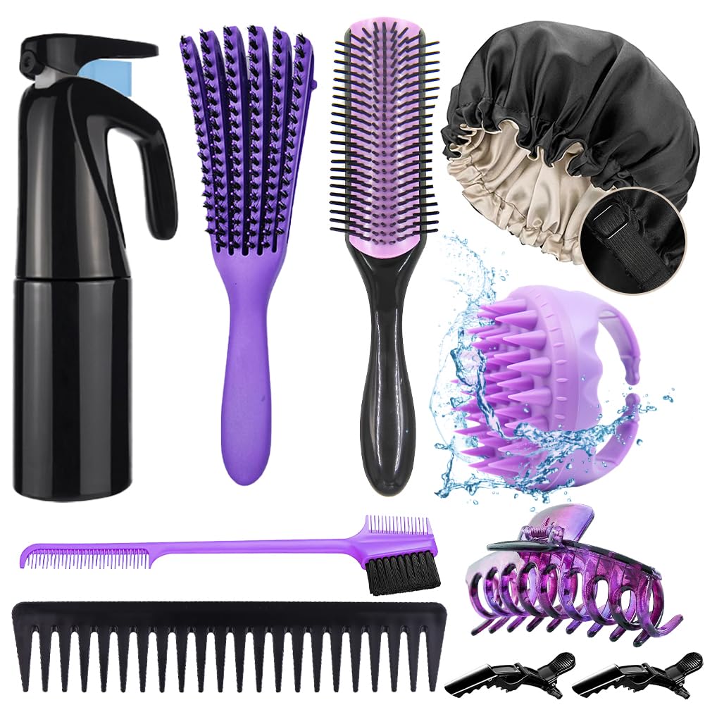 Aozzy 10pcs detangling brush set pack helps streamline wash days.
