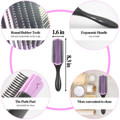 Aozzy 9-row styling brush demonstrates precise curl separation for 3a-4c hair.