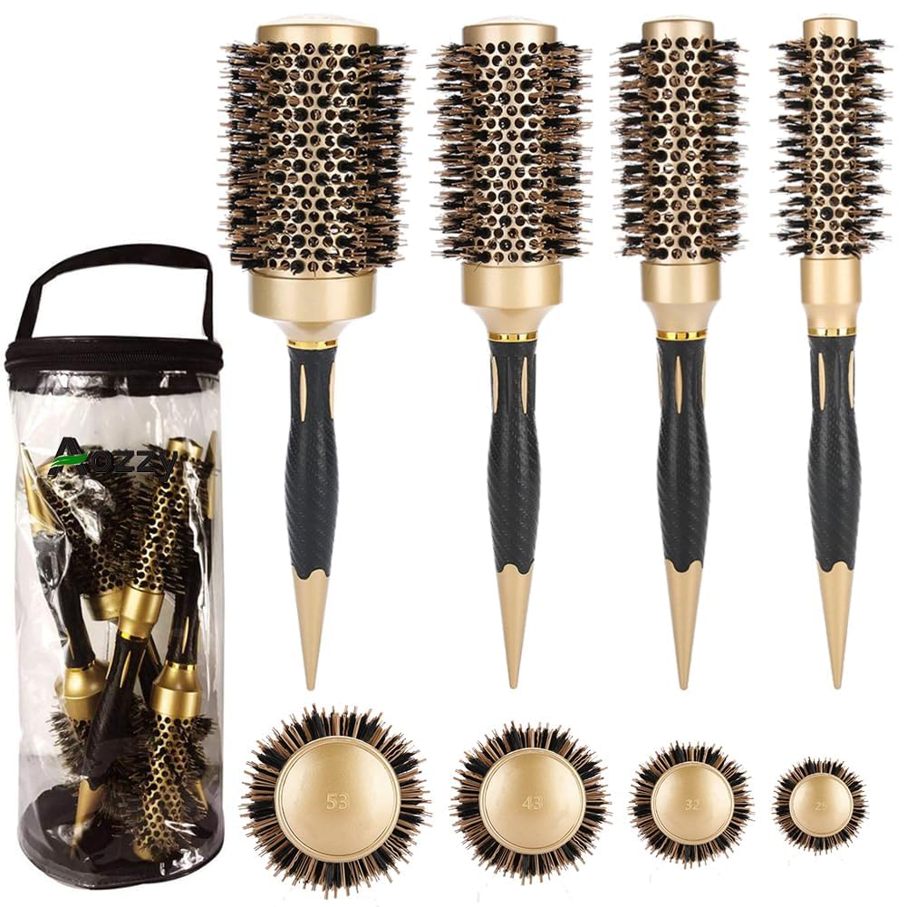 Aozzy hair brush round set shows four size options for versatile blowouts and styling.