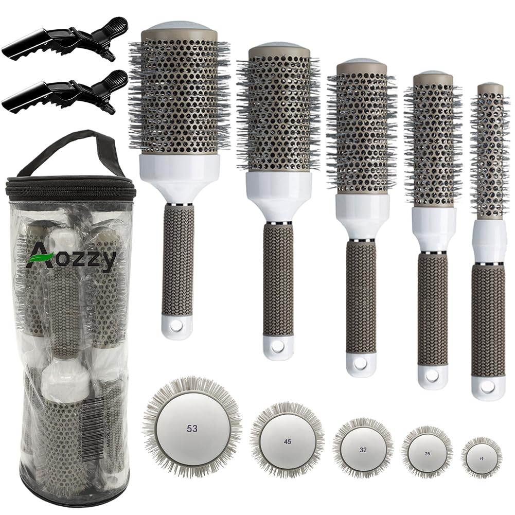 Aozzy round brush 19mm for precise curls and smooth finish.