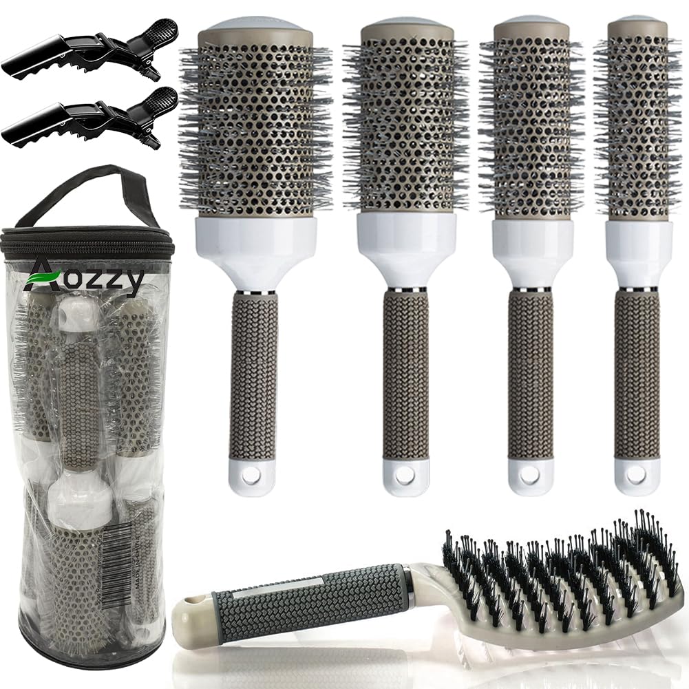 Aozzy round brush 25mm barrel for quick drying and smooth finish
