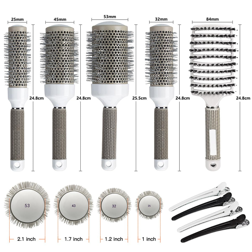 Aozzy round brush 32mm barrel adds volume during blowouts