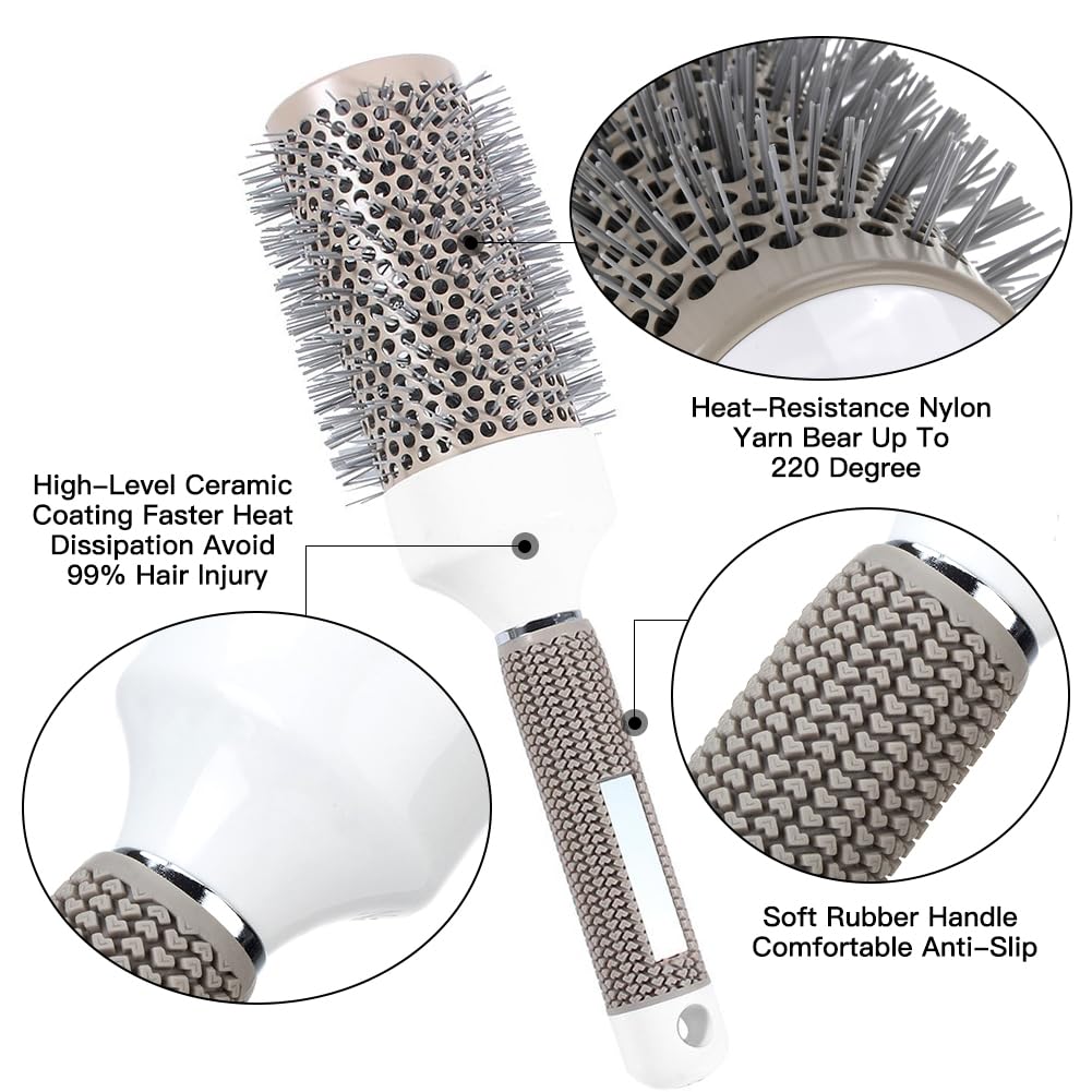 Aozzy round brush 53mm barrel helps with large-volume curls and shine