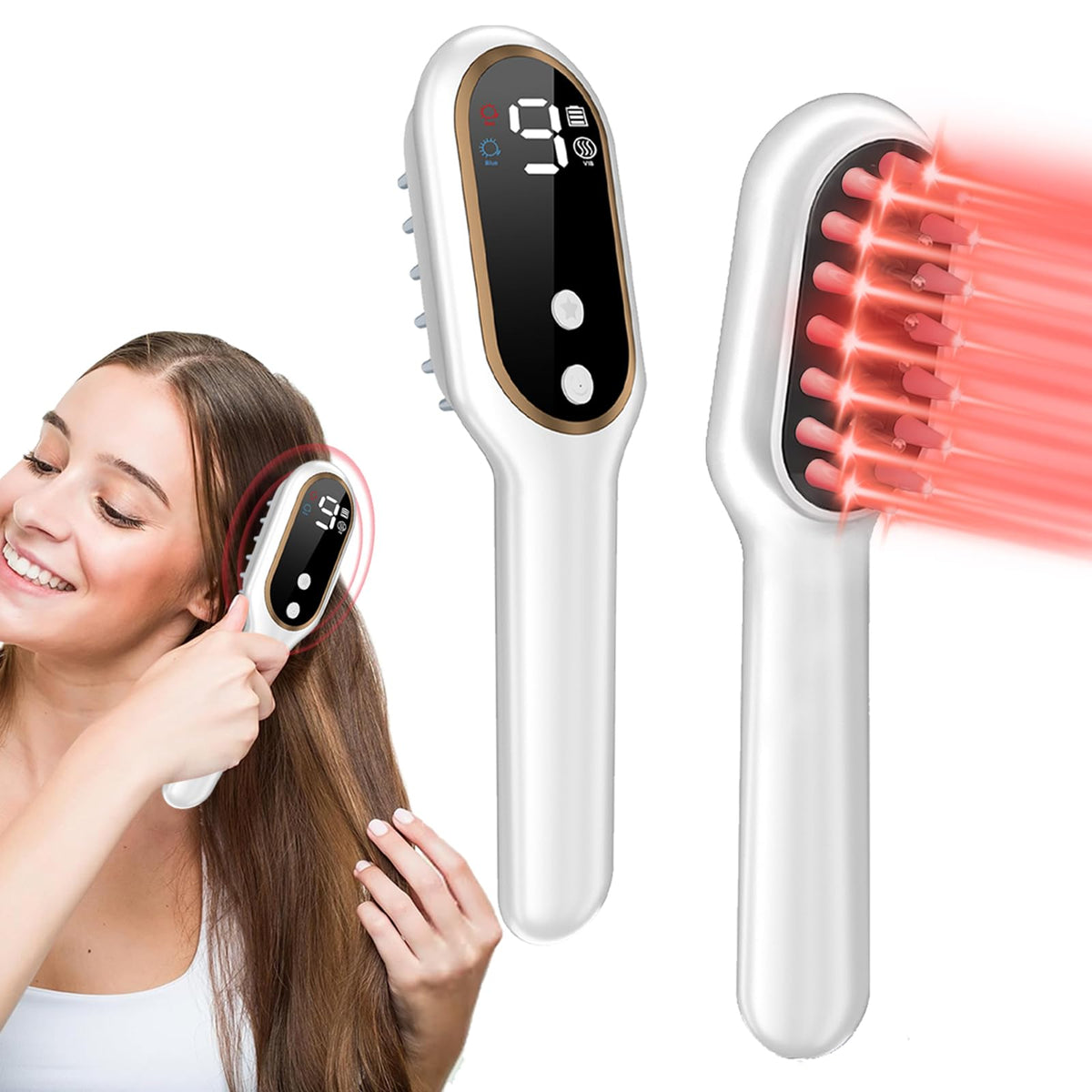 Apbier Laser Hair Growth Comb front view for at-home use.