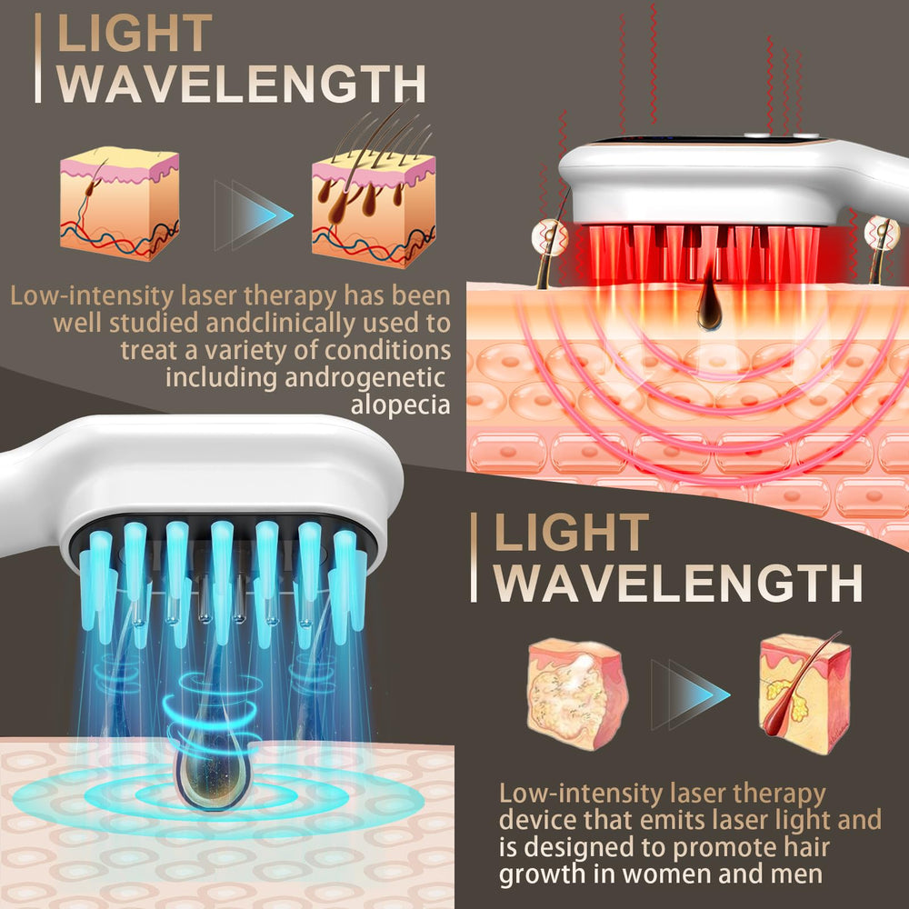 Apbier Laser Hair Growth Comb close-up of teeth for effective contact.