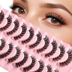 APCYUST Lashes wispy cat-eye for natural lift and everyday eye enhancement.