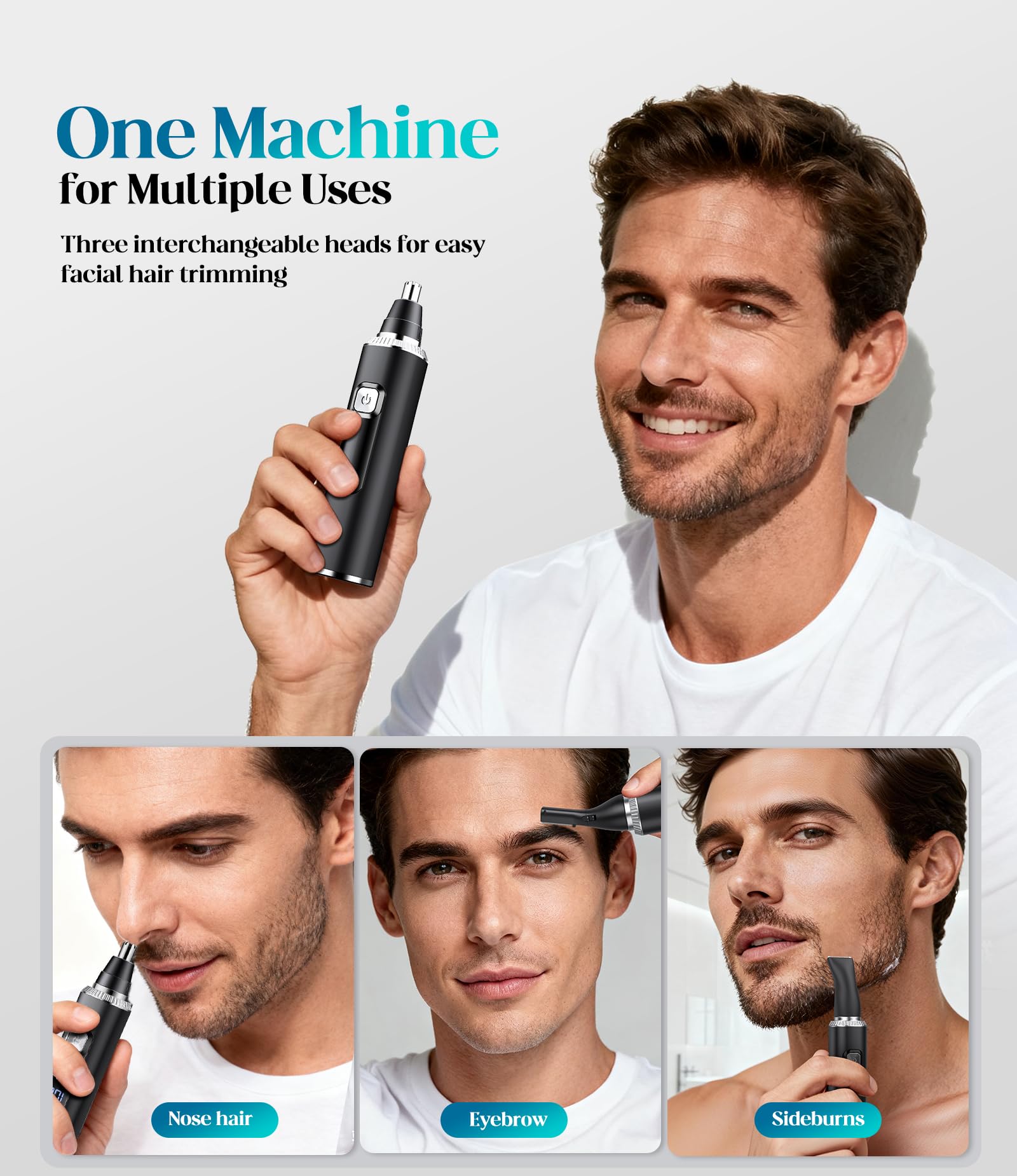 Apetexo nose-ear trimmer double-edged blades deliver precise trims with minimal tugging.