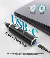Apetexo nose-ear trimmer IPX7 waterproof design for safe shower use and cleaning.