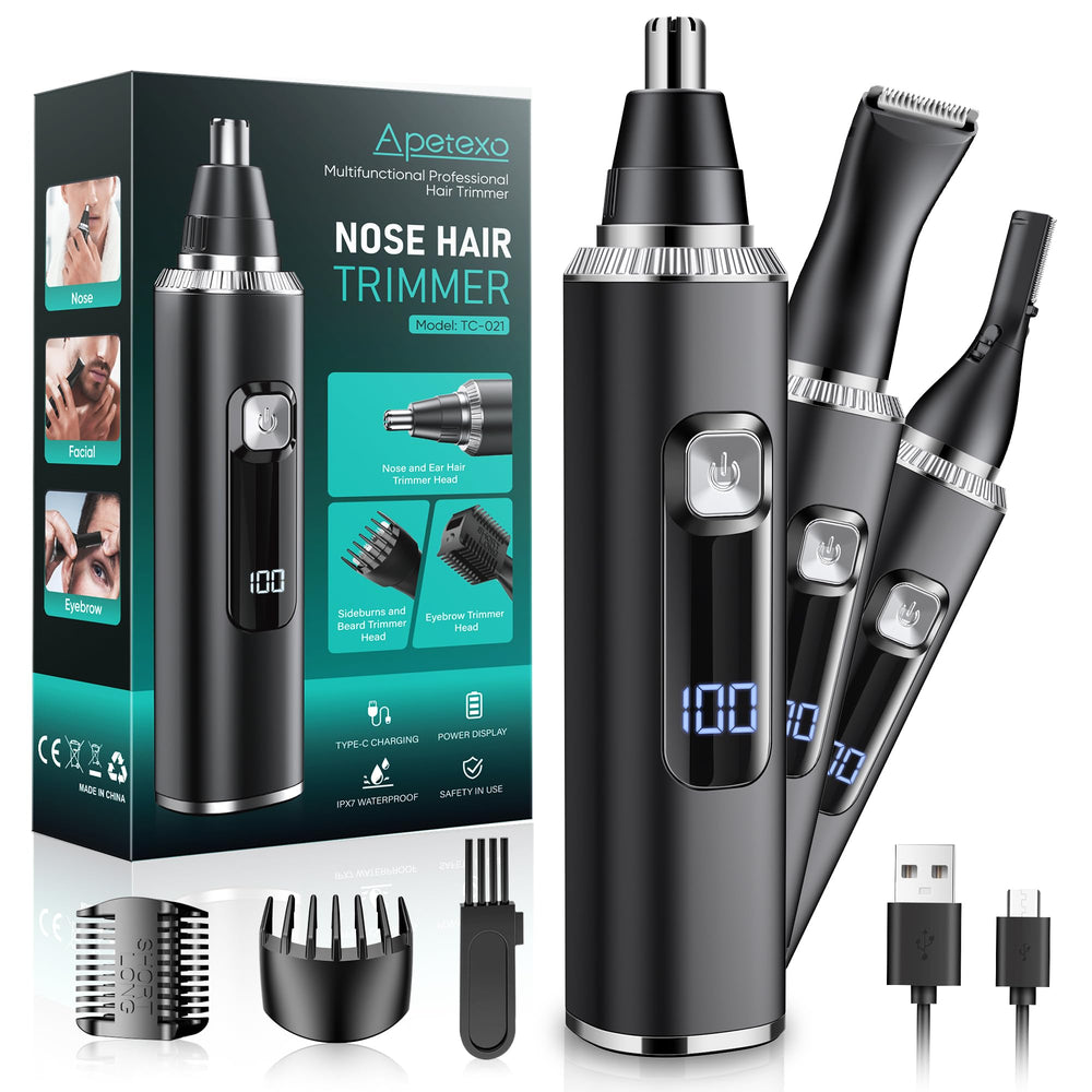 Apetexo nose-ear trimmer with 8500 RPM motor for fast, smooth grooming.