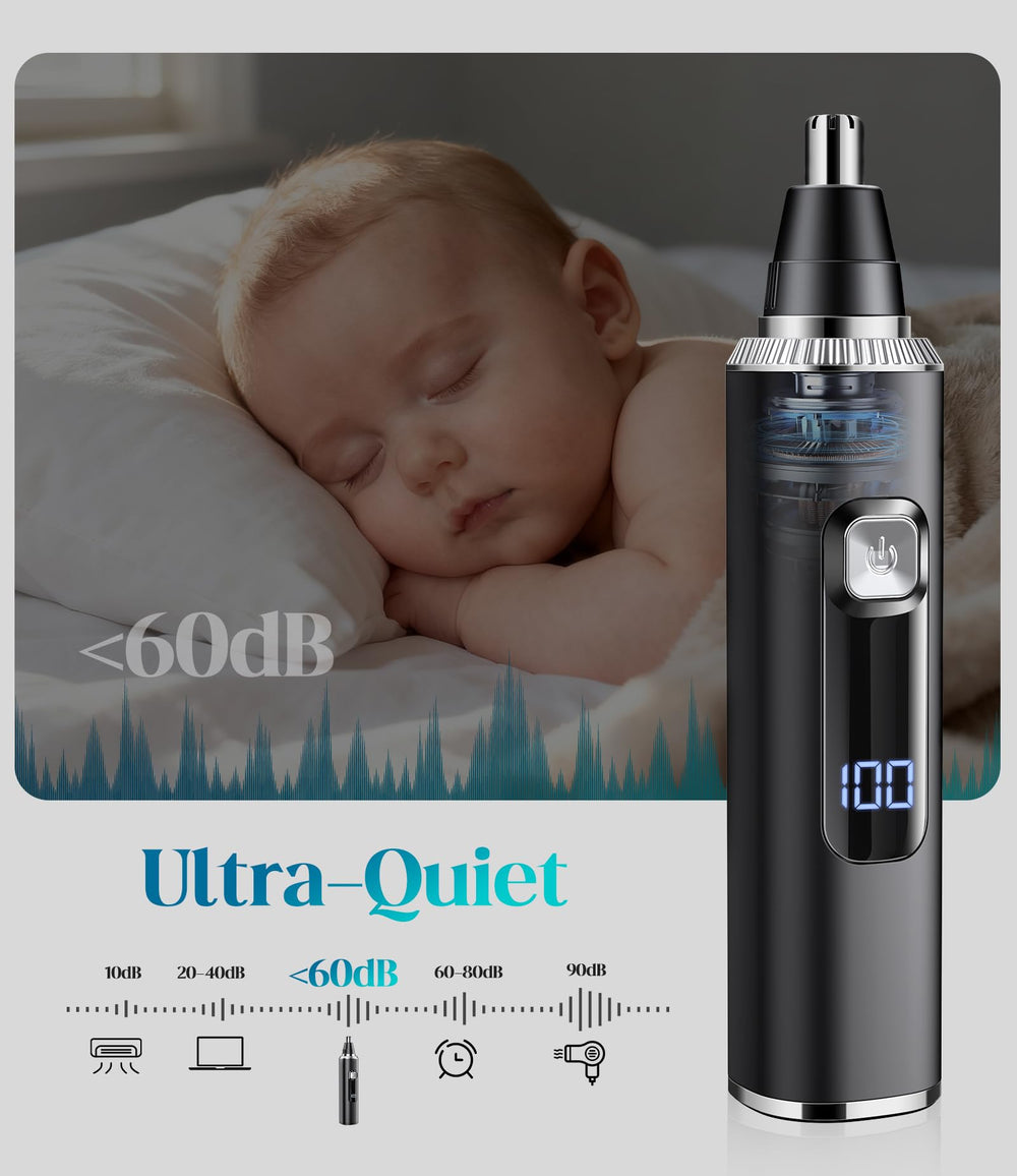 Apetexo nose-ear trimmer operates quietly for discreet grooming at home or work.