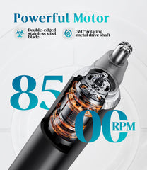 Apetexo nose-ear trimmer USB-C charging for quick power-ups on the go.