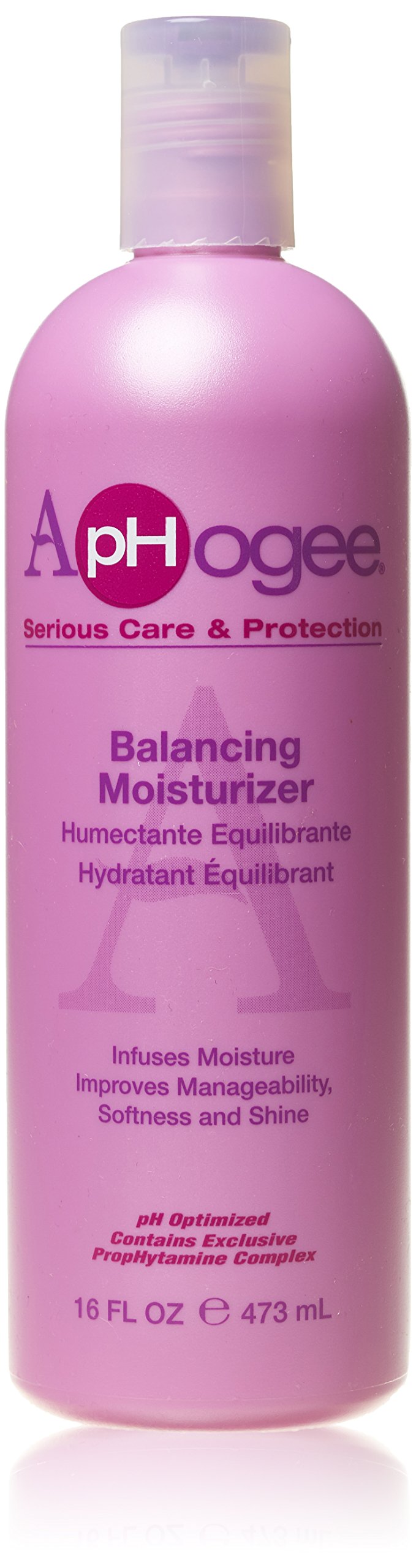 Aphogee Balancing Moisturizer bottle-front provides lightweight hydration for daily styling.