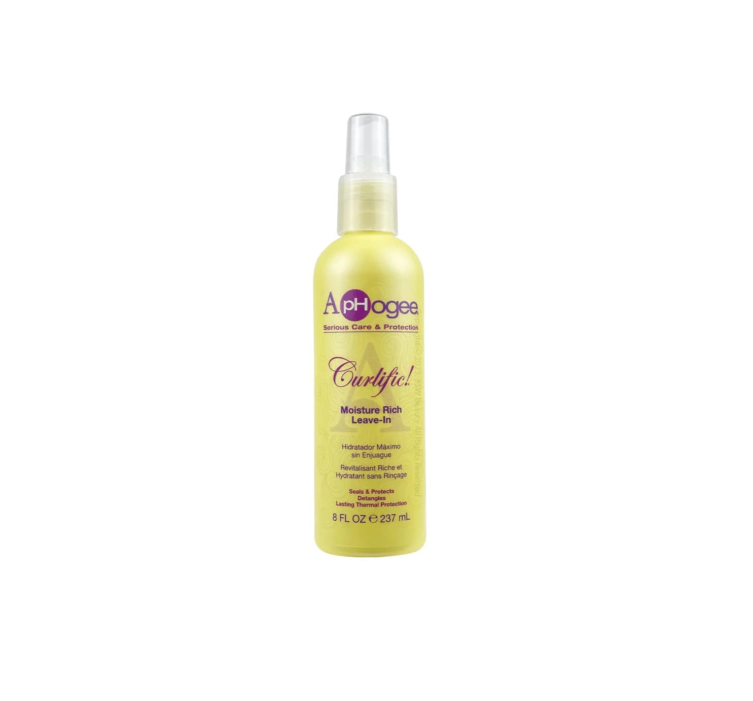 ApHogee Curlific Moisture Rich Leave-In bottle pour shows detangle and prep for styling