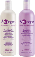 Aphogee damaged hair shampoo and balancing moisturizer set for color-treated hair and daily use