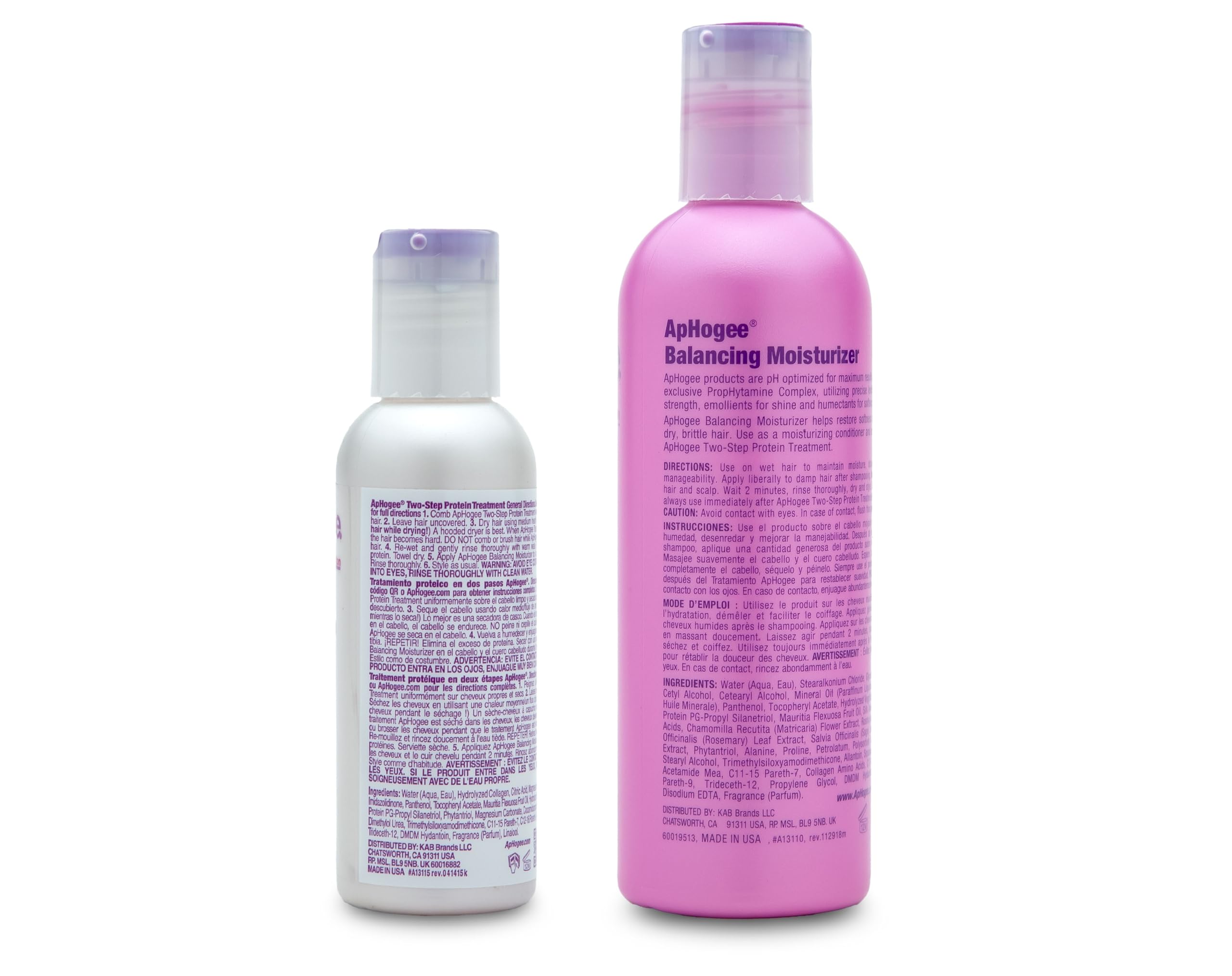 Aphogee hair-care bottle dispensing; easy application during routine.