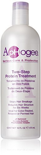Aphogee Two-Step Treatment setup shows wash-day routine for damaged hair care