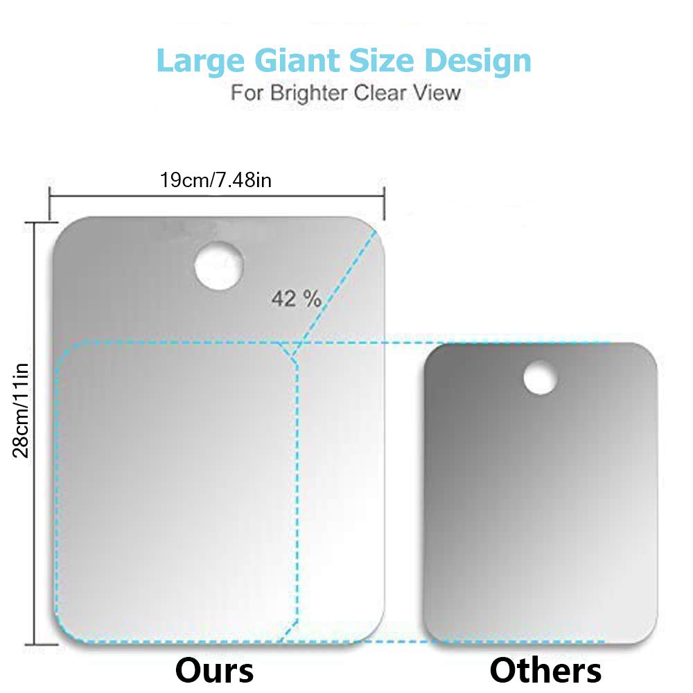 APHUIME mirror with stainless steel hook demonstrates secure hanging on bathroom surfaces for flexible placement