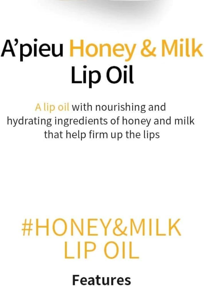 A'PIEU Honey & Milk Lip Oil applicator in action for smooth shine
