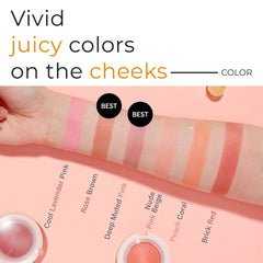 A'PIEU Juicy-Pang Jelly Blusher BE02 soft finish on cheek for comfortable wear.