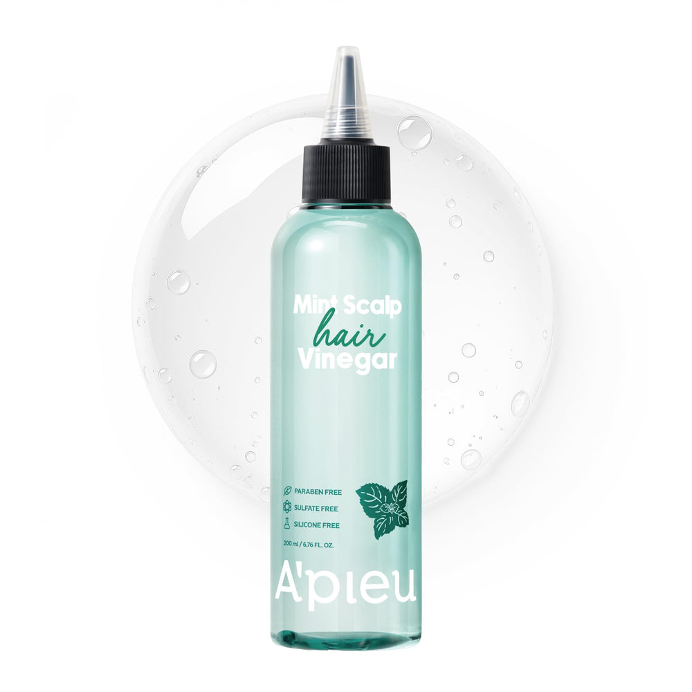 A'PIEU Mint Hair Vinegar packaging box highlights Korean beauty heritage.