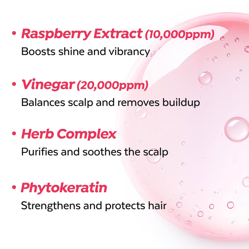 A'PIEU Raspberry Hair Vinegar bundle packaging emphasizes refill and reduced waste.