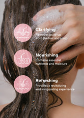 Pouring Raspberry Vinegar Shampoo shows easy application and cleansing