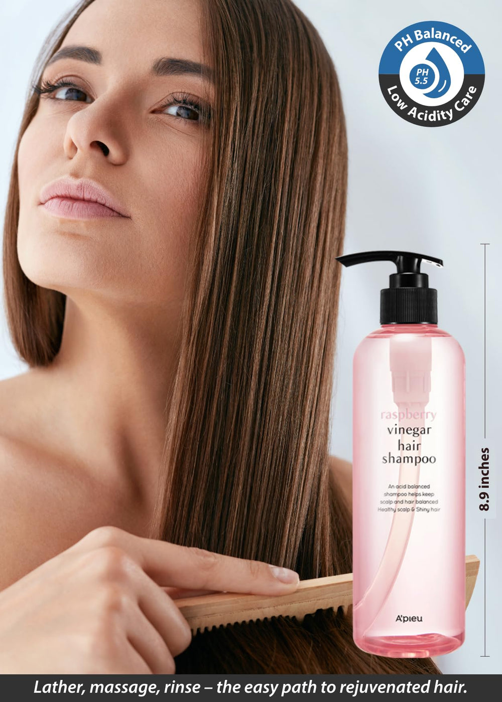 Close-up of shampoo texture, smooth and gentle cleansing experience