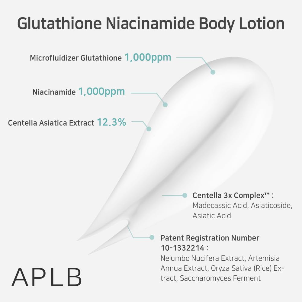 APLB Glutathione Niacinamide Body Lotion cream swirl showing smooth texture.